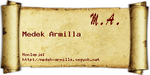 Medek Armilla névjegykártya